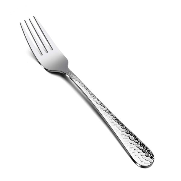 Shopusly 12-Piece Stainless Steel Hammered Dinner Forks Set, Salad Flatware Forks Use for Home, Kitchen, Restaurant